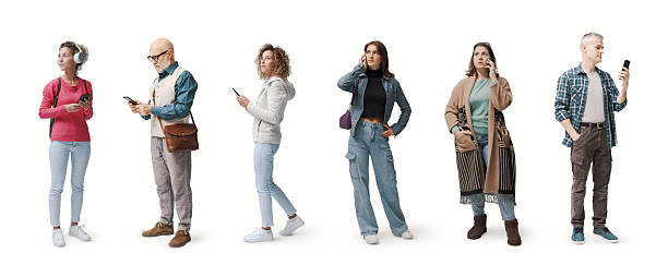 istock Group of ordinary people using their smartphones 2205383446