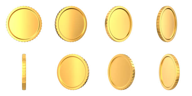istock Set coin on white background. Isolated 3D illustration 2205387068