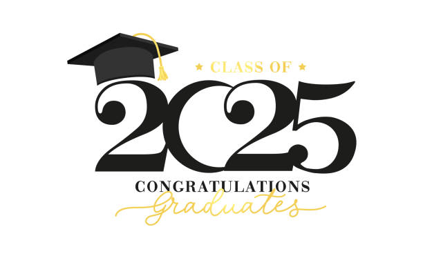istock Class of 2025 vector illustration. Festive celebration design for graduation events and announcements. Congratulations graduates design template 2205387696
