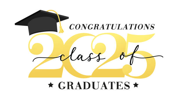 istock Class of 2025 vector illustration. Festive celebration design for graduation events and announcements. Congratulations graduates design template 2205388208