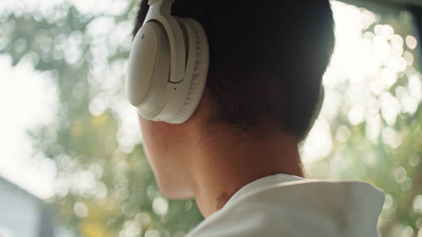 istock Young man enjoy listening music. 2205392688