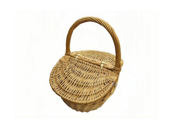 istock Rattan basket with lid 2205395112