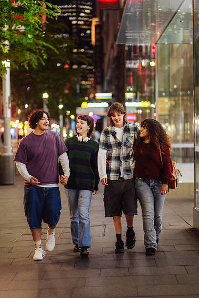 istock Two teenage couples on a double date 2205403205