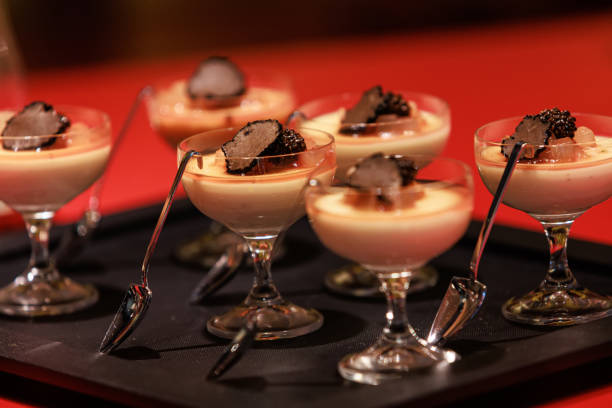 istock Elegant gourmet dessert served in delicate glassware 2205405197