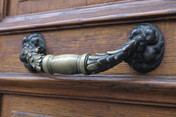 Interesting door design, with nice shapes and materials. Shot in Paris.