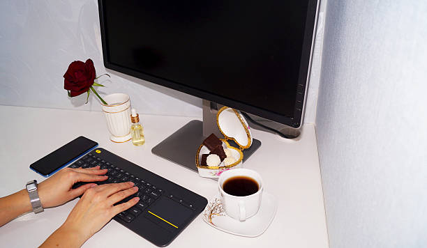 Woman place of work . High quality photo