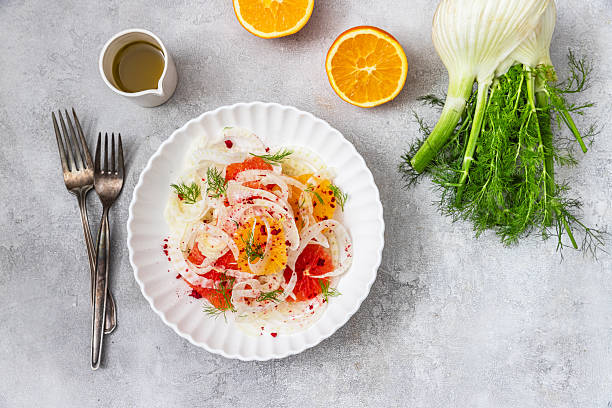 istock Fresh salad with fennel and blood oranges 2205411178