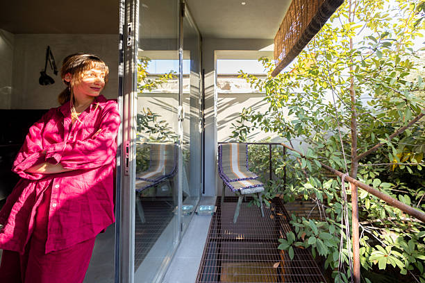 istock Morning sunlight on the balcony 2205414177
