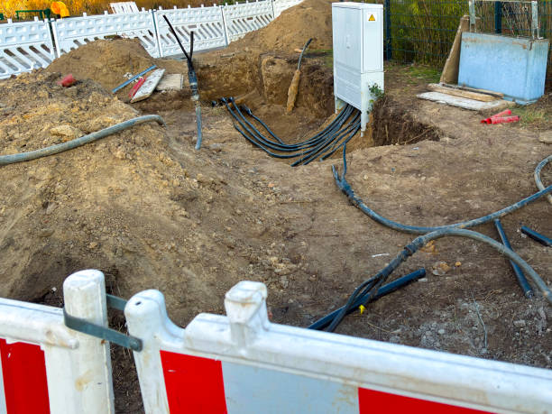 istock New power cables and a distribution box. 2205414212