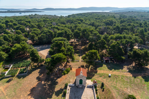 Dugi Otok island north Dalmatia in the Adriatic sea - Veli Rat, high angle view from a lighthouse - Veli Rat.