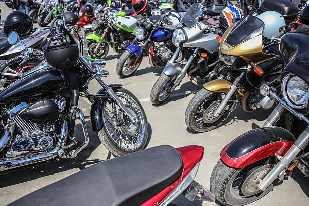 istock Motorcycles in the parking lot 2205425606