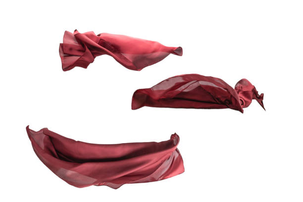 istock Flowing red silk scarf isolated on white background. 2205428169