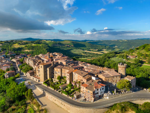 istock Ficulle, Medieval town in Umbria from drone 2205429700