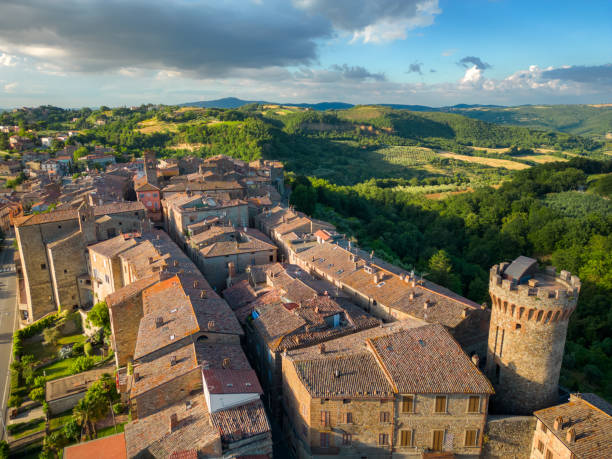 istock Ficulle, Medieval town in Umbria from drone 2205429736