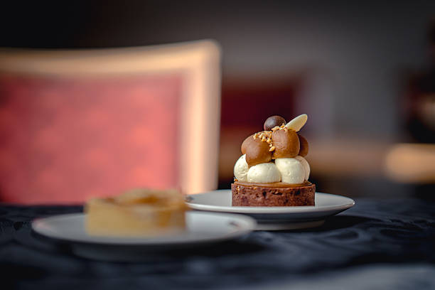 Pastry dessert in a restaurant / cafe setting