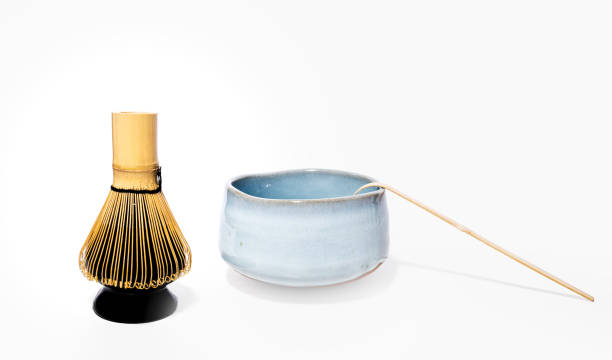istock Traditional Matcha Tea Set with Bamboo Whisk and Ceramic Bowl 2205444014