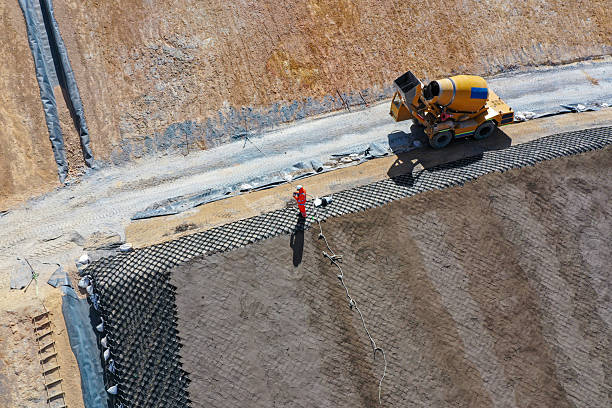 istock Installation process of geosynthetics in industry and mining 2205464737