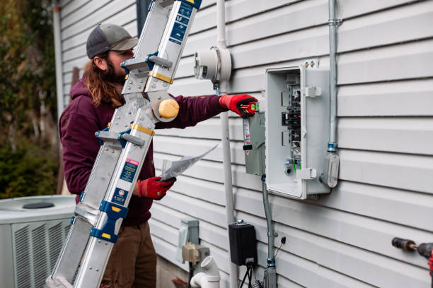 istock Electrician Wiring Up Solar Panel System on Home 2205465579