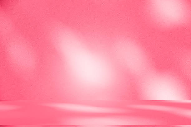 istock Wall interior background, studio, and backdrops show products. with shadow from window color white and pink light. background for text insertion and presentation of product 2205466030