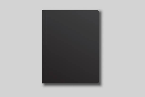 istock Vector realistic 3d magazine mockup with black blank cover isolated on background. For the business presentation magazine, notebook, booklet, brochure, catalogue or a publisher advertising corporate 2205468020