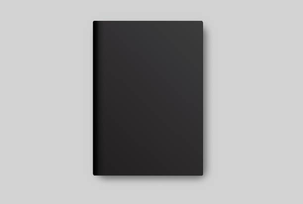 istock Vector realistic 3d magazine mockup with black blank cover isolated on background. For the business presentation magazine, notebook, booklet, brochure, catalogue or a publisher advertising corporate 2205468033