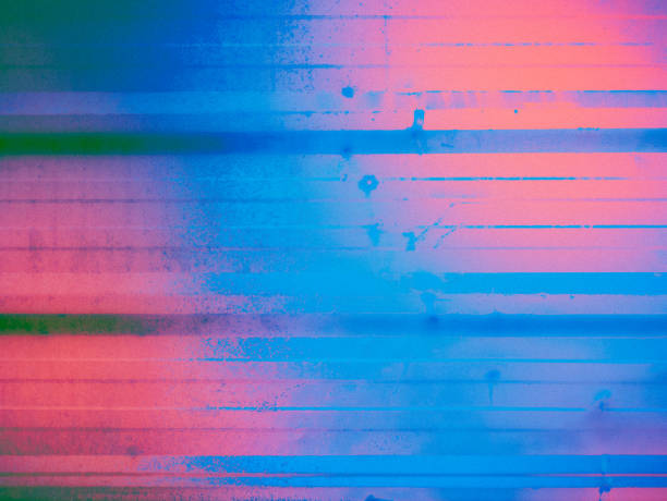 istock Abstract vivid color photo of corrugated iron metal sheets. Galvanized iron texture pattern for background. 2205474341
