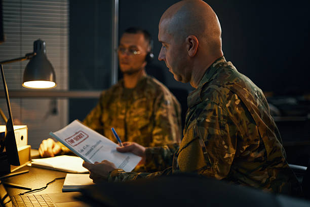 istock Reviewing Critical Documents in a Military Operation 2205475324