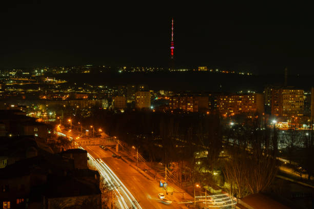 time lapse of traffic at night