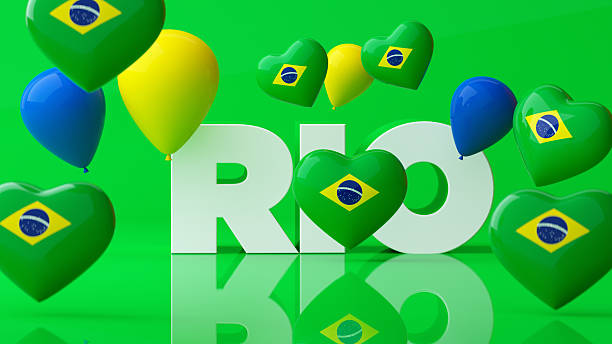 A festive 3D illustration celebrating Rio de Janeiro, featuring \