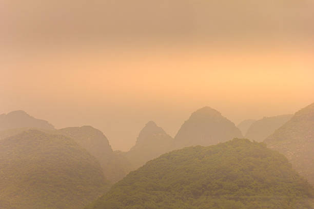 Surreal Evening Scenery After Torrential Rain in Yangshuo, China