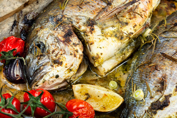 istock Fragrant baked dorado fish, diet concept. 2205492669