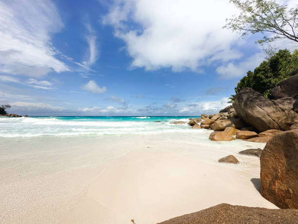 istock Rocks and Waves – A Beautiful Shoreline in Seychelles 2205493960