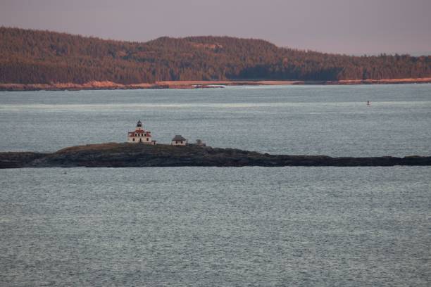 The Bass Harbor Head Lighthouse in Acadia National Park, Maine, USA. Photographed during a spectacular sunset.