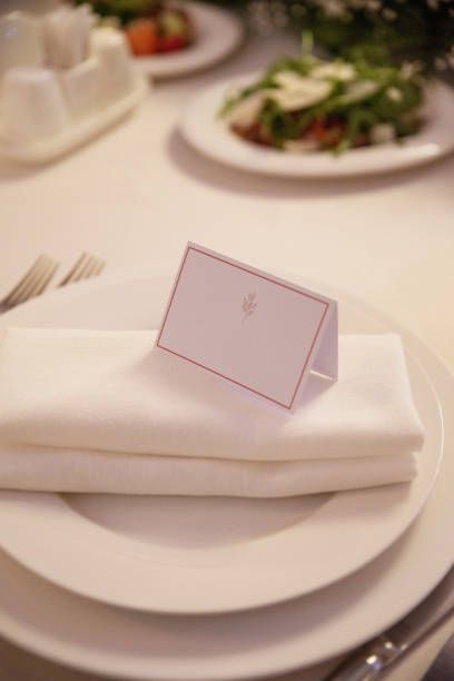 Wedding table with plate and a guest name card
