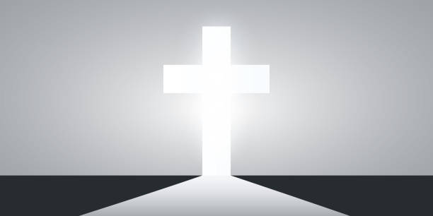 istock Christian Cross Symbol at the End of the Road 2205500486