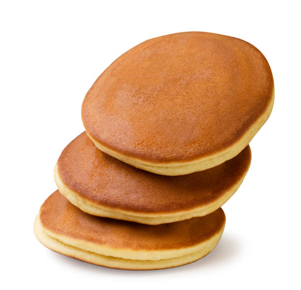 istock Stack of pancakes close-up on a white. Isolated 2205504729