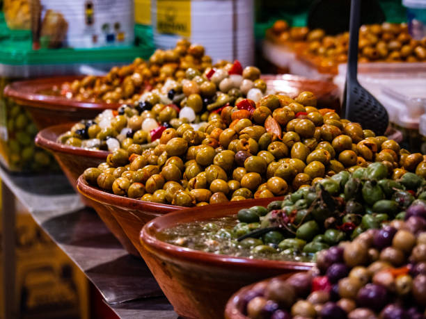 istock Spanish Olives on Market in Soller 2205504784