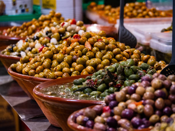 istock Spanish Olives on Market in Soller 2205504785