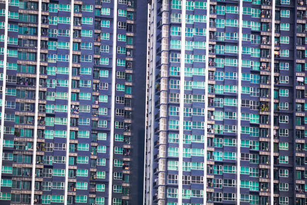 The evening sky and the commercial housing of the city