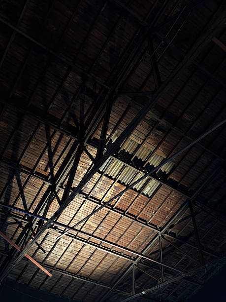 istock Wooden ceiling of an old abandoned house 2205510518