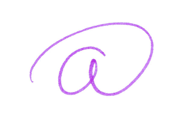 istock Hand drawn purple sign @ template on a white background. 2205512062