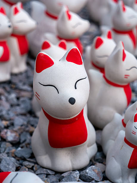 istock Close-up: Kitsune Guardians at Doi Pra Chan Temple 2205519125