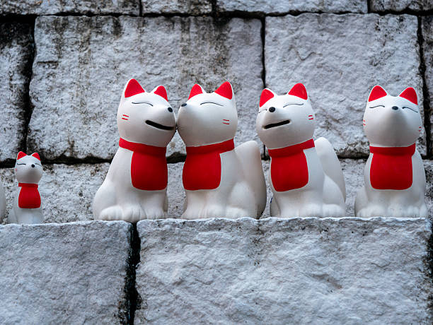 istock Close-up: Kitsune Guardians at Doi Pra Chan Temple 2205519148