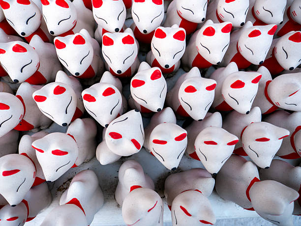 istock Close-up: Kitsune Guardians at Doi Pra Chan Temple 2205519177