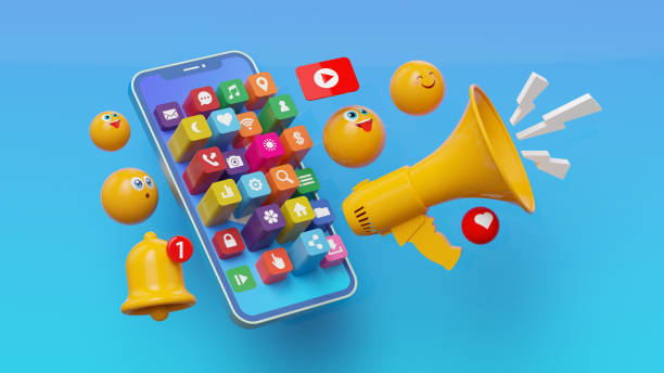 istock Smartphone Megaphone Apps Illustration: Digital Announcement 2205519545