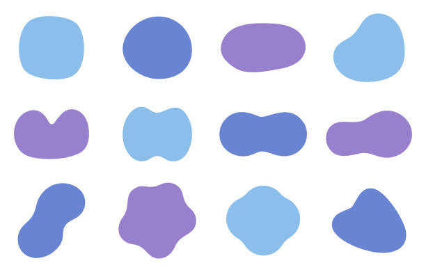 Colorful fluid shapes, decorative sets