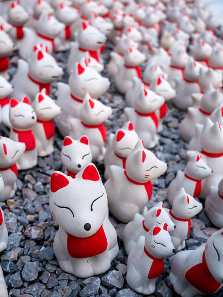 istock Close-up: Kitsune Guardians at Doi Pra Chan Temple 2205521024