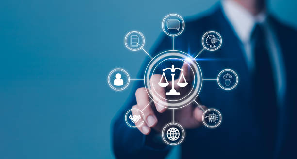istock AI ethics or AI Law concept. Developing AI codes of ethics. Compliance, regulation, standard , business policy and responsibility for guarding against unintended bias in machine learning algorithms. 2205521202