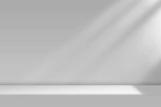 istock Background illustration of a room with sunlight filtering through the trees in black and white. 2205526717