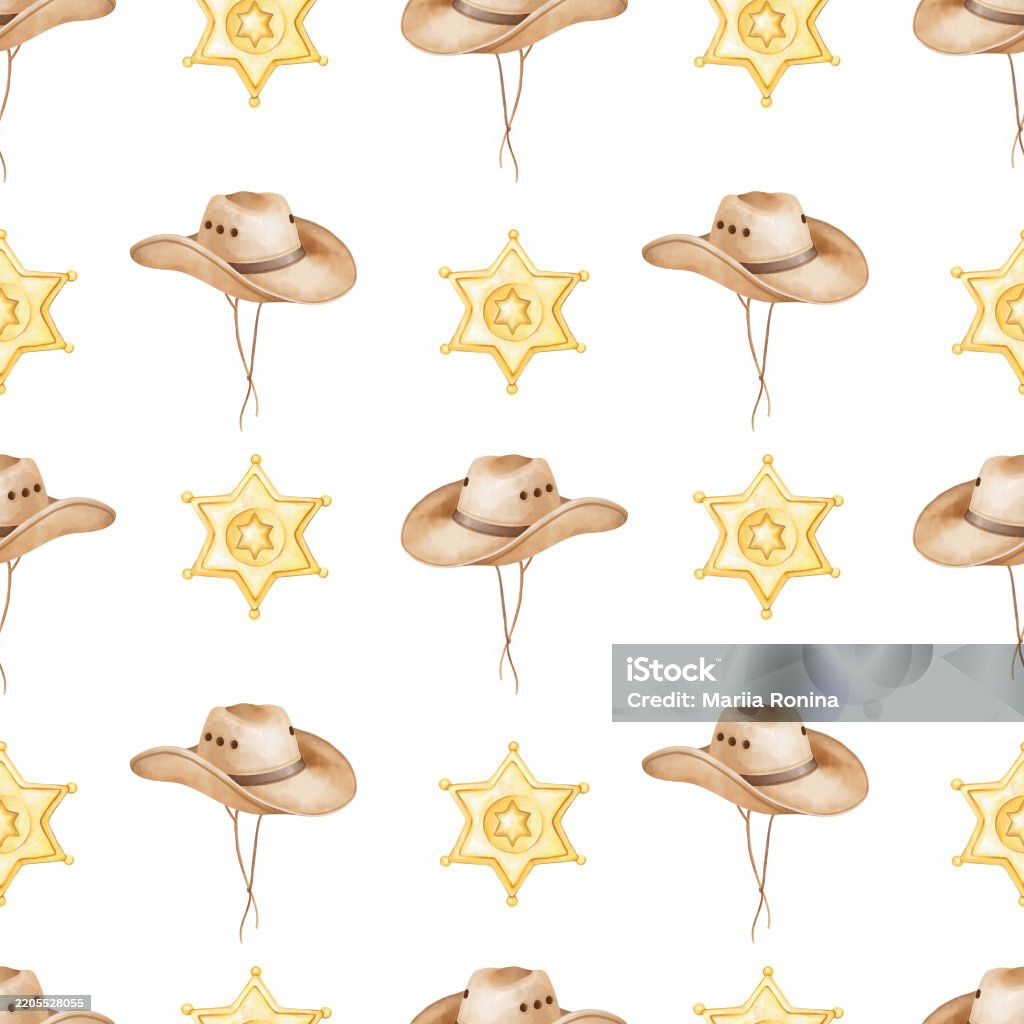 Checotah Cowboy Pattern Cowboy Pattern 10 Stock Illustration - Download Image Now - Abstract ...